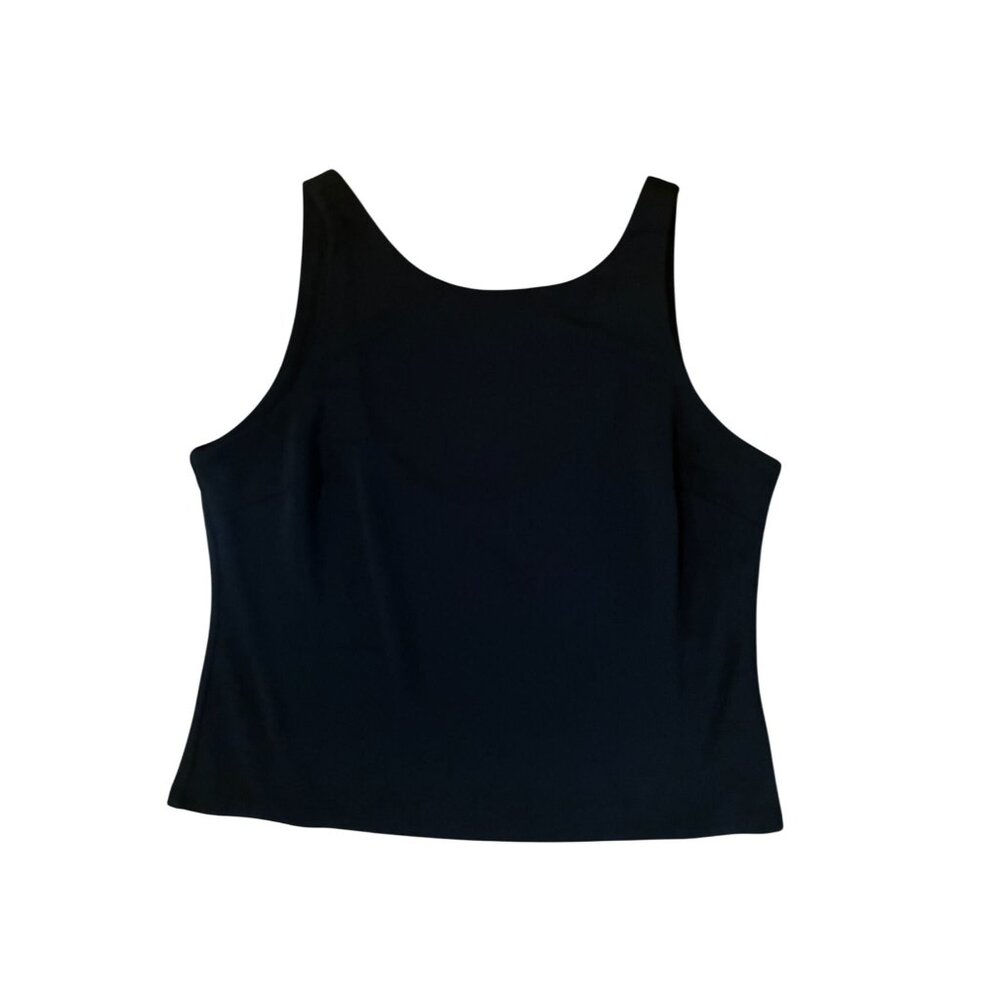 VINTAGE Moda International Black Tank Top L Rayon/Polyester Blend